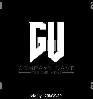 GU Letter Logo Design. Initial letters GU gaming's logo icon for technology companies. Tech letter GU minimal logo design template. GU letter design v Stock Vector