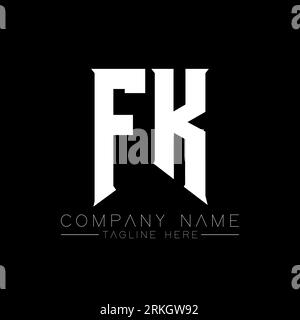 FK F K letter logo design. Initial letter FK linked circle upercase ...