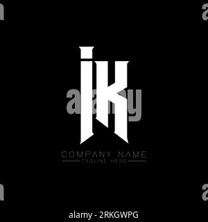 IK Letter Logo Design. Initial letters IK gaming's logo icon for technology companies. Tech letter IK minimal logo design template. IK letter design v Stock Vector