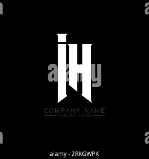 IH Letter Logo Design. Initial letters IH gaming's logo icon for technology companies. Tech letter IH minimal logo design template. IH letter design v Stock Vector