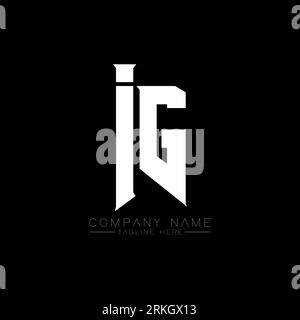 IG Letter Logo Design. Initial letters IG gaming's logo icon for technology companies. Tech letter IG minimal logo design template. IG letter design v Stock Vector