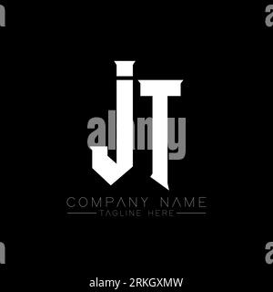 JT Letter Logo Design. Initial letters JT gaming's logo icon for technology companies. Tech letter JT minimal logo design template. JT letter design v Stock Vector