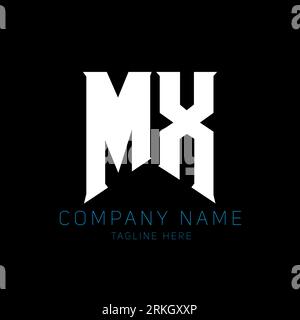 MX Letter Logo Design. Initial letters MX gaming's logo icon for technology companies. Tech letter MX minimal logo design template. MX letter design v Stock Vector