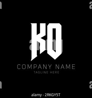 KO Letter Logo Design. Initial letters KO gaming's logo icon for technology companies. Tech letter KO minimal logo design template. KO letter design v Stock Vector