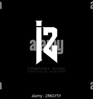 IZ Letter Logo Design. Initial letters IZ gaming's logo icon for technology companies. Tech letter IZ minimal logo design template. IZ letter design v Stock Vector