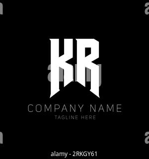 KR Letter Logo Design. Initial letters KR gaming's logo icon for technology companies. Tech letter KR minimal logo design template. KR letter design v Stock Vector