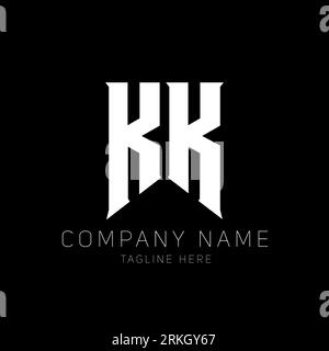 KK Letter Logo Design. Initial letters KK gaming's logo icon for technology companies. Tech letter KK minimal logo design template. KK letter design v Stock Vector