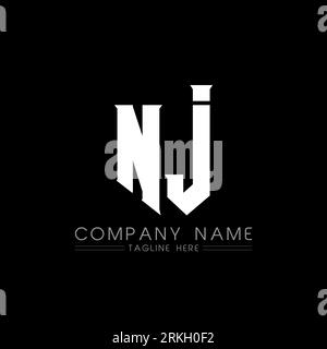 NJ Letter Logo Design. Initial letters NJ gaming's logo icon for technology companies. Tech letter NJ minimal logo design template. NJ letter design v Stock Vector