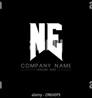 NE Letter Logo Design. Initial letters NE gaming's logo icon for technology companies. Tech letter NE minimal logo design template. NE letter design v Stock Vector