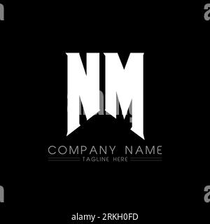 NM Letter Logo Design. Initial letters NM gaming's logo icon for technology companies. Tech letter NM minimal logo design template. NM letter design v Stock Vector