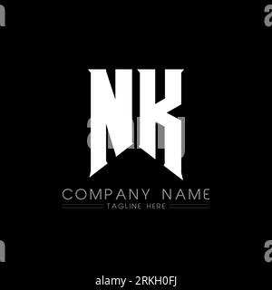 NK Letter Logo Design. Initial letters NK gaming's logo icon for technology companies. Tech letter NK minimal logo design template. NK letter design v Stock Vector