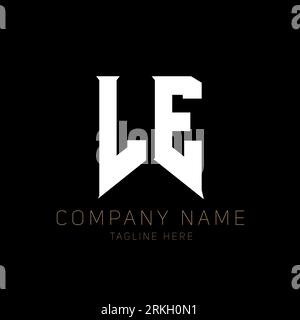 LE Letter Logo Design. Initial letters LE gaming's logo icon for technology companies. Tech letter LE minimal logo design template. LE letter design v Stock Vector