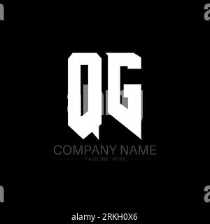 QG Letter Logo Design. Initial letters QG gaming's logo icon for technology companies. Tech letter QG minimal logo design template. QG letter design v Stock Vector