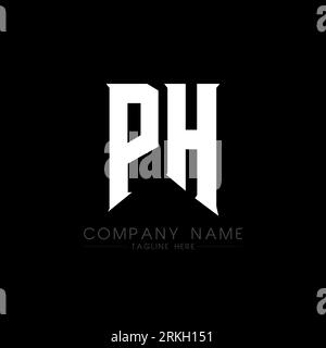 PH Letter Logo Design. Initial letters PH gaming's logo icon for technology companies. Tech letter PH minimal logo design template. PH letter design v Stock Vector