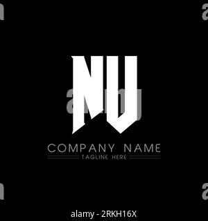 NU Letter Logo Design. Initial letters NU gaming's logo icon for technology companies. Tech letter NU minimal logo design template. NU letter design v Stock Vector