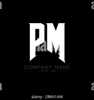 PM Letter Logo Design. Initial letters PM gaming's logo icon for technology companies. Tech letter PM minimal logo design template. PM letter design v Stock Vector