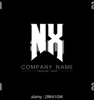 NX Letter Logo Design. Initial letters NX gaming's logo icon for technology companies. Tech letter NX minimal logo design template. NX letter design v Stock Vector