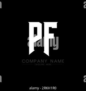 PF Letter Logo Design. Initial letters PF gaming's logo icon for technology companies. Tech letter PF minimal logo design template. PF letter design v Stock Vector
