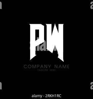 PW Letter Logo Design. Initial letters PW gaming's logo icon for technology companies. Tech letter PW minimal logo design template. PW letter design v Stock Vector