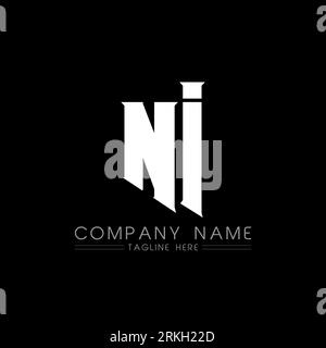 NI Letter Logo Design. Initial letters NI gaming's logo icon for technology companies. Tech letter NI minimal logo design template. NI letter design v Stock Vector