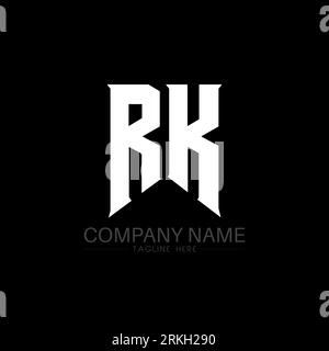 RK Letter Logo Design. Initial letters RK gaming's logo icon for technology companies. Tech letter RK minimal logo design template. RK letter design v Stock Vector