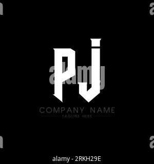 PJ Letter Logo Design. Initial letters PJ gaming's logo icon for technology companies. Tech letter PJ minimal logo design template. PJ letter design v Stock Vector