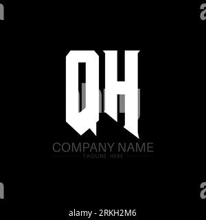 QH Letter Logo Design. Initial letters QH gaming's logo icon for technology companies. Tech letter QH minimal logo design template. QH letter design v Stock Vector
