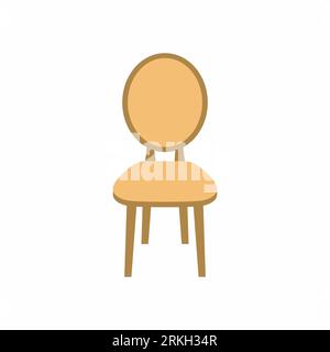 Modern chairs furniture for home kitchen or restaurant, interior scene design. Vintage equipment for dining room isolated on white background. Flat ca Stock Vector
