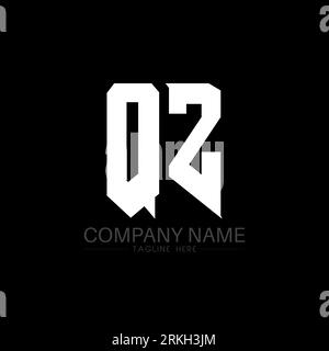 QZ Letter Logo Design. Initial letters QZ gaming's logo icon for technology companies. Tech letter QZ minimal logo design template. QZ letter design v Stock Vector