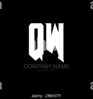QW Letter Logo Design. Initial letters QW gaming's logo icon for technology companies. Tech letter QW minimal logo design template. QW letter design v Stock Vector