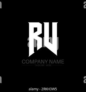 RV Letter Logo Design. Initial letters RV gaming's logo icon for technology companies. Tech letter RV minimal logo design template. RV letter design v Stock Vector