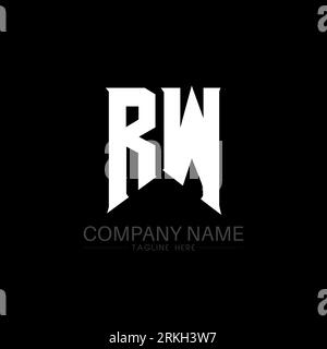 RW Letter Logo Design. Initial letters RW gaming's logo icon for technology companies. Tech letter RW minimal logo design template. RW letter design v Stock Vector