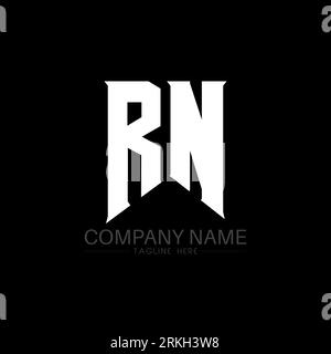 RN Letter Logo Design. Initial letters RN gaming's logo icon for technology companies. Tech letter RN minimal logo design template. RN letter design v Stock Vector