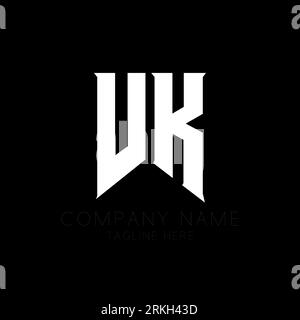 VK Letter Logo Design. Initial letters VK gaming's logo icon for technology companies. Tech letter VK minimal logo design template. V K letter design Stock Vector