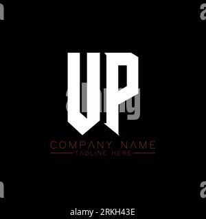 UP Letter Logo Design. Initial letters UP gaming's logo icon for technology companies. Tech letter UP minimal logo design template. UP letter design v Stock Vector