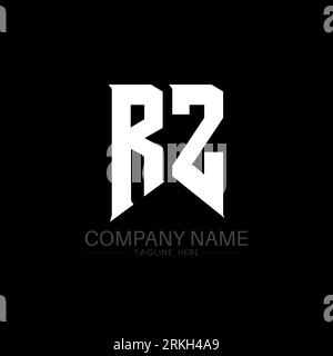 RZ Letter Logo Design. Initial letters RZ gaming's logo icon for technology companies. Tech letter RZ minimal logo design template. RZ letter design v Stock Vector