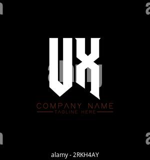 UX Letter Logo Design. Initial letters UX gaming's logo icon for technology companies. Tech letter UX minimal logo design template. UX letter design v Stock Vector