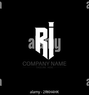 RI Letter Logo Design. Initial letters RI gaming's logo icon for technology companies. Tech letter RI minimal logo design template. RI letter design v Stock Vector