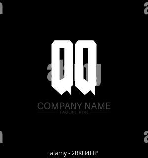 QQ Letter Logo Design. Initial letters QQ gaming's logo icon for technology companies. Tech letter QQ minimal logo design template. QQ letter design v Stock Vector