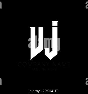 VJ Letter Logo Design. Initial letters VJ gaming's logo icon for technology companies. Tech letter VJ minimal logo design template. V J letter design Stock Vector