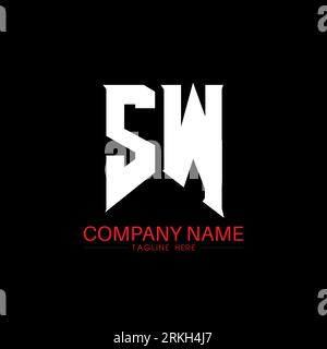SW Letter Logo Design. Initial letters SW gaming's logo icon for technology companies. Tech letter SW minimal logo design template. SW letter design v Stock Vector