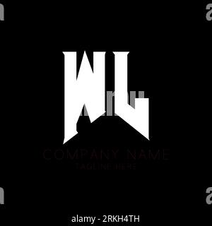 WL Letter Logo Design. Initial letters WL gaming's logo icon for technology companies. Tech letter WL minimal logo design template. W L letter design Stock Vector