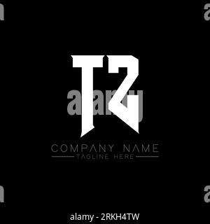 TZ Letter Logo Design. Initial letters TZ gaming's logo icon for technology companies. Tech letter TZ minimal logo design template. TZ letter design v Stock Vector