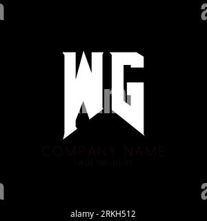 WG Letter Logo Design. Initial letters WG gaming's logo icon for technology companies. Tech letter WG minimal logo design template. W G letter design Stock Vector