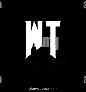 WT Letter Logo Design. Initial letters WT gaming's logo icon for technology companies. Tech letter WT minimal logo design template. W T letter design Stock Vector