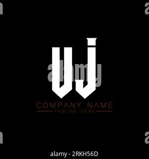 UJ Letter Logo Design. Initial letters UJ gaming's logo icon for technology companies. Tech letter UJ minimal logo design template. UJ letter design v Stock Vector