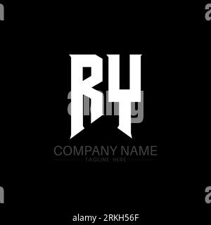 RY Letter Logo Design. Initial letters RY gaming's logo icon for technology companies. Tech letter RY minimal logo design template. RY letter design v Stock Vector