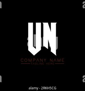 UN Letter Logo Design. Initial letters UN gaming's logo icon for technology companies. Tech letter UN minimal logo design template. UN letter design v Stock Vector