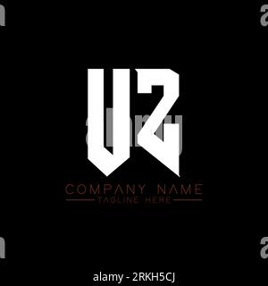 UZ Letter Logo Design. Initial letters UZ gaming's logo icon for technology companies. Tech letter UZ minimal logo design template. UZ letter design v Stock Vector