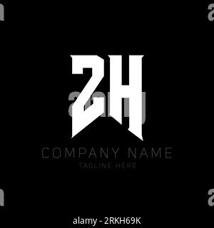ZH Letter Logo Design. Initial letters ZH gaming's logo icon for technology companies. Tech letter ZH minimal logo design template. Z H letter design Stock Vector